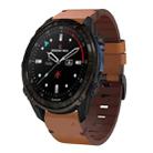 For Garmin Descent Mk3i  51mm Leather Steel Buckle 26mm Watch Band(Brown) - 1