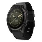 For Garmin Tactix 7 AMOLED Leather Steel Buckle 26mm Watch Band(Black) - 1