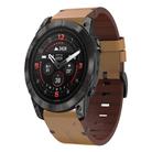 For Garmin Epix Pro 51mm Leather Steel Buckle 26mm Watch Band(Light Brown) - 1