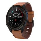 For Garmin Descent Mk3 43mm Leather Steel Buckle 20mm Watch Band(Brown) - 1