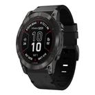 For Garmin Fenix 7S Pro 42mm Leather Steel Buckle 20mm Watch Band(Black) - 1