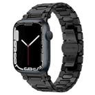 For Apple Watch Series 7 45mm Pathfinder Stainless Steel Metal Watch Band(Black) - 1