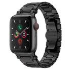 For Apple Watch Series 5 44mm Pathfinder Stainless Steel Metal Watch Band(Black) - 1