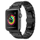 For Apple Watch Series 3 42mm Pathfinder Stainless Steel Metal Watch Band(Black) - 1