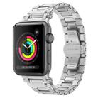 For Apple Watch Series 3 42mm Pathfinder Stainless Steel Metal Watch Band(Silver) - 1