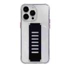 For iPhone 16 Pro Max Transparent Wristband Shockproof TPU Phone Case(Black) - 1