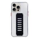 For iPhone 16 Pro Transparent Wristband Shockproof TPU Phone Case(Black) - 1