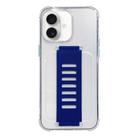 For iPhone 16 Transparent Wristband Shockproof TPU Phone Case(Blue) - 1