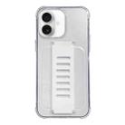 For iPhone 16 Transparent Wristband Shockproof TPU Phone Case(white) - 1