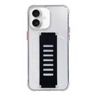 For iPhone 16 Transparent Wristband Shockproof TPU Phone Case(Black) - 1