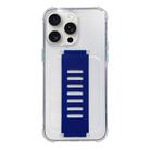 For iPhone 15 Pro Max Transparent Wristband Shockproof TPU Phone Case(Blue) - 1