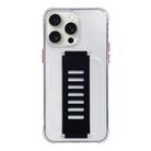 For iPhone 15 Pro Transparent Wristband Shockproof TPU Phone Case(Black) - 1