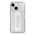 For iPhone 15 Plus Transparent Wristband Shockproof TPU Phone Case(White) - 1