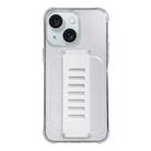 For iPhone 15 Transparent Wristband Shockproof TPU Phone Case(white) - 1