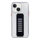 For iPhone 14 Plus Transparent Wristband Shockproof TPU Phone Case(Black) - 1