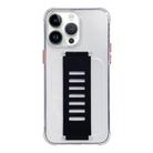 For iPhone 14 Pro Transparent Wristband Shockproof TPU Phone Case(Black) - 1