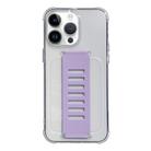 For iPhone 13 Pro Max Transparent Wristband Shockproof TPU Phone Case(Purple) - 1