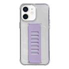 For iPhone 12 Transparent Wristband Shockproof TPU Phone Case(Purple) - 1