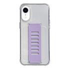 For iPhone XR Transparent Wristband Shockproof TPU Phone Case(Purple) - 1