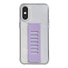 For iPhone XS Max Transparent Wristband Shockproof TPU Phone Case(Purple) - 1