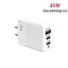 45W PD3.0 / PPS Type-C + QC3.0 USB Fully Compatible Protocol Charger, US Plug(White) - 2