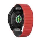 For Garmin Fenix E 47mm Dual Color Magnetic Quick Release 22mm Silicone Watch Band(Red+Black) - 2