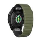 For Garmin Fenix E 47mm Dual Color Magnetic Quick Release 22mm Silicone Watch Band(Green+Black) - 2