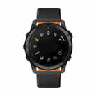 For Garmin Fenix 8 AMOLED 47mm Dual Color Magnetic Quick Release 22mm Silicone Watch Band(Black+Orange) - 3