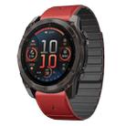 For Garmin Fenix 8 AMOLED 47mm Dual Color Magnetic Quick Release 22mm Silicone Watch Band(Red+Black) - 1