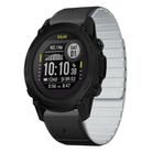 For Garmin Descent G1 Dual Color Magnetic Quick Release 22mm Silicone Watch Band(Black+Gray) - 1