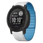 For Garmin Instinct 2 / Instinct  Dual Color Magnetic Quick Release 22mm Silicone Watch Band(White+Sky Blue) - 1