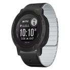 For Garmin Instinct 2 / Instinct  Dual Color Magnetic Quick Release 22mm Silicone Watch Band(Black+Gray) - 1