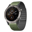 For Garmin Fenix 5 / Fenix 5 Plus Dual Color Magnetic Quick Release 22mm Silicone Watch Band(Green+Black) - 1