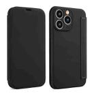 For iPhone 16 Pro Max Imitate Liquid Skin Feel Leather Phone Case with Card Slots(Black) - 1