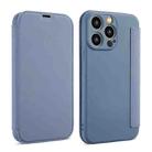 For iPhone 16 Pro Imitate Liquid Skin Feel Leather Phone Case with Card Slots(Lavender Grey) - 1