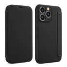 For iPhone 16 Plus Imitate Liquid Skin Feel Leather Phone Case with Card Slots(Black) - 1