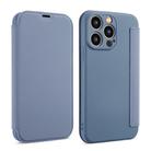 For iPhone 16 Plus Imitate Liquid Skin Feel Leather Phone Case with Card Slots(Lavender Grey) - 1