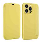 For iPhone 7 / 8 / SE 2022 Imitate Liquid Skin Feel Leather Phone Case with Card Slots(Yellow) - 1