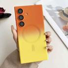 For Samsung Galaxy S24+ 5G Liquid TPU Silicone Gradient MagSafe Phone Case(Orange Yellow Gradient) - 1