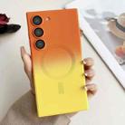 For Samsung Galaxy S21 5G Liquid TPU Silicone Gradient MagSafe Phone Case(Orange Yellow Gradient) - 1