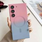 For Samsung Galaxy S21+ 5G Liquid TPU Silicone Gradient MagSafe Phone Case(Pink Blue Gradient) - 1