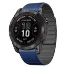 For Garmin Fenix 7X / 7X Pro Dual Color Magnetic Quick Release 26mm Silicone Watch Band(Dark Blue+Black) - 1