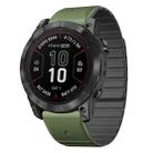 For Garmin Fenix 7X / 7X Pro Dual Color Magnetic Quick Release 26mm Silicone Watch Band(Green+Black) - 1