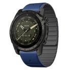 For Garmin Tactix 7 / Tactix DELTA Dual Color Magnetic Quick Release 26mm Silicone Watch Band(Dark Blue+Black) - 1