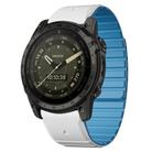 For Garmin Tactix 7 / Tactix DELTA Dual Color Magnetic Quick Release 26mm Silicone Watch Band(White+Sky Blue) - 1