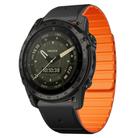 For Garmin Tactix 7 / Tactix DELTA Dual Color Magnetic Quick Release 26mm Silicone Watch Band(Black+Orange) - 1