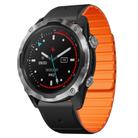 For Garmin Descent MK1 / MK2 / MK2i Dual Color Magnetic Quick Release 26mm Silicone Watch Band(Black+Orange) - 1