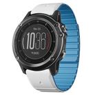 For Garmin Fenix 3 / Fenix 3 HR Dual Color Magnetic Quick Release 26mm Silicone Watch Band(White+Sky Blue) - 1