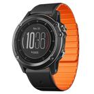 For Garmin Fenix 3 / Fenix 3 HR Dual Color Magnetic Quick Release 26mm Silicone Watch Band(Black+Orange) - 1