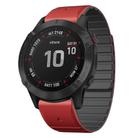 For Garmin Fenix 6X / 6X Pro Dual Color Magnetic Quick Release 26mm Silicone Watch Band(Red+Black) - 1